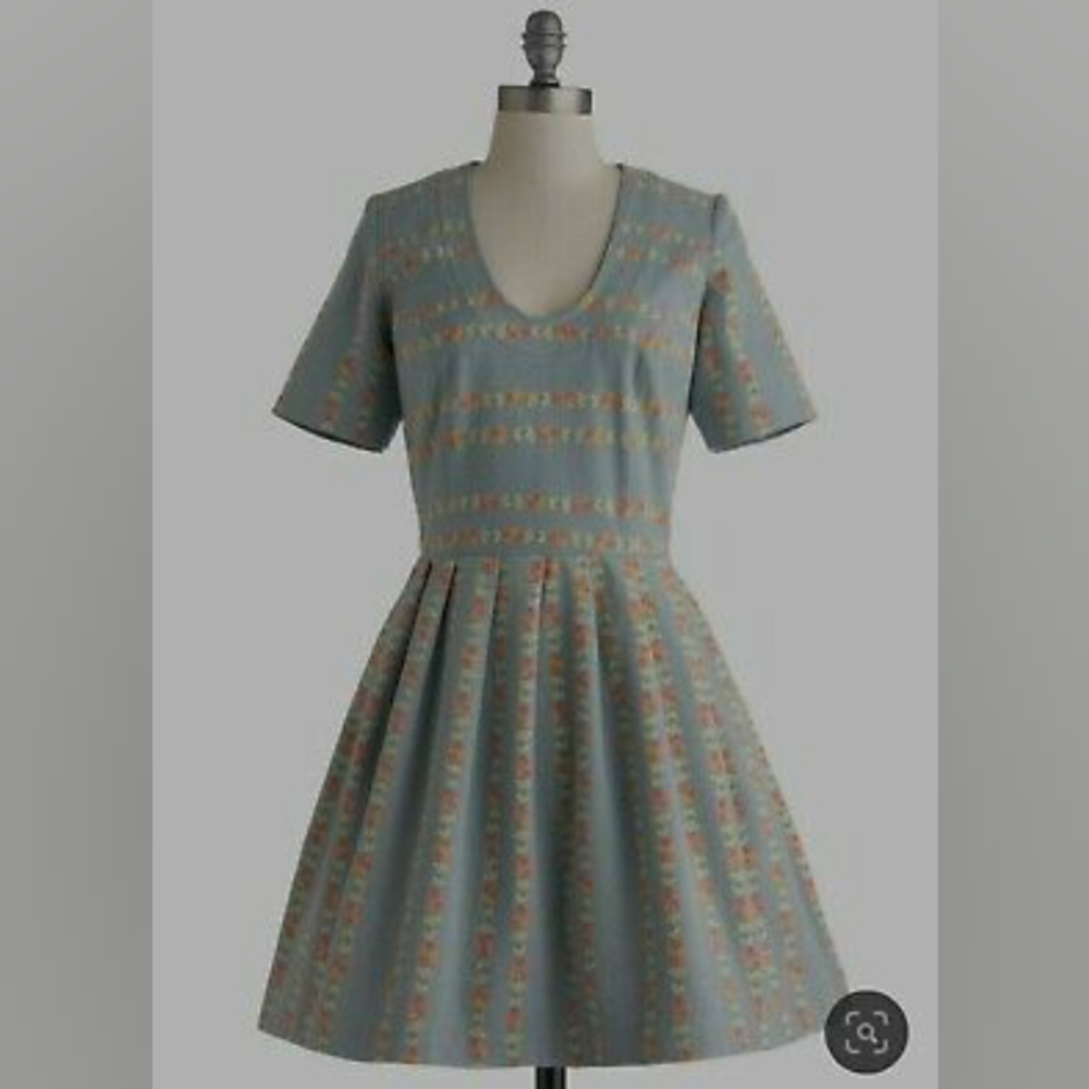 New Rare 2013 0 XS Lauren Moffatt Floral Denim Mini Dress Anthropologie Modcloth